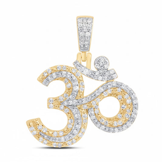 Om pendant in 10K gold with 1/3 CTW natural diamonds