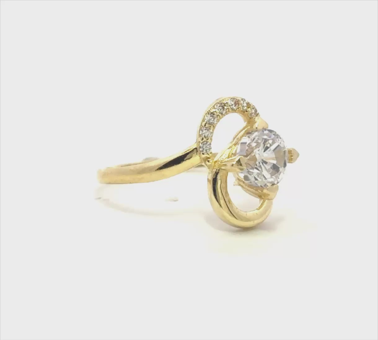 10k yellow gold openwork heart fashion ring