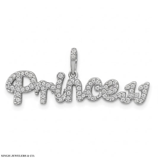 Sterling silver princess cut moissanite necklace with 20-inch moon cut chain