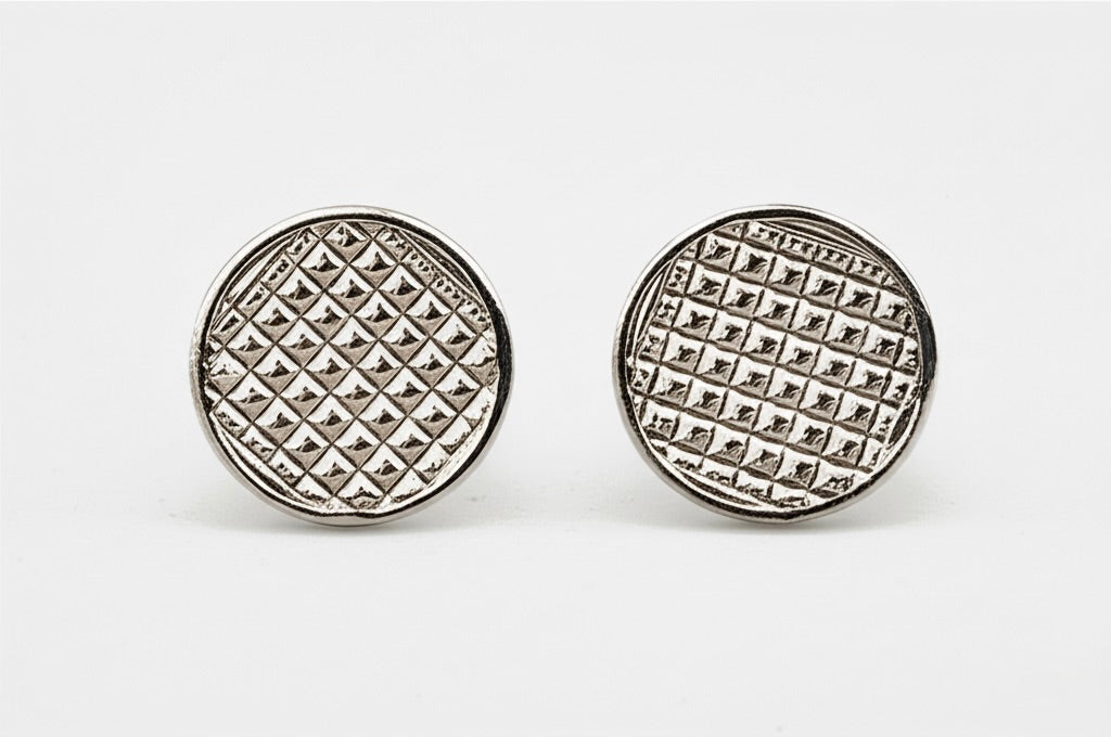 Sterling silver stud earrings with round cut 0.15ct diamonds each