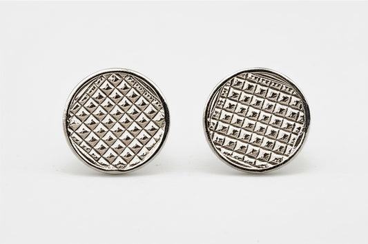 Sterling silver stud earrings with round cut 0.15ct diamonds each
