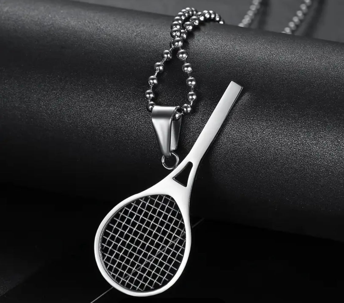 Stainless Steel 316L Tennis Racket Pendant | Sleek, Durable Design with a Polished Finish