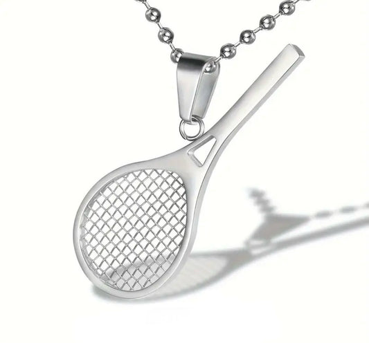 Stainless Steel 316L Tennis Racket Pendant | Sleek, Durable Design with a Polished Finish