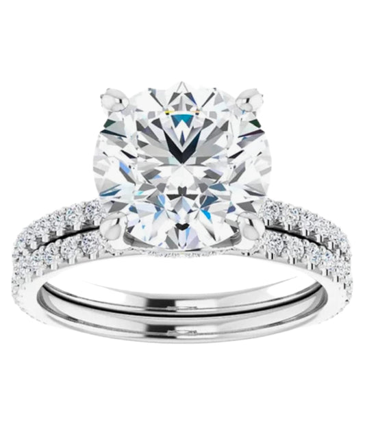 Sterling Silver 2.79 Cttw Solitaire Moissanite Duo Ring Set – D Color, VS Clarity