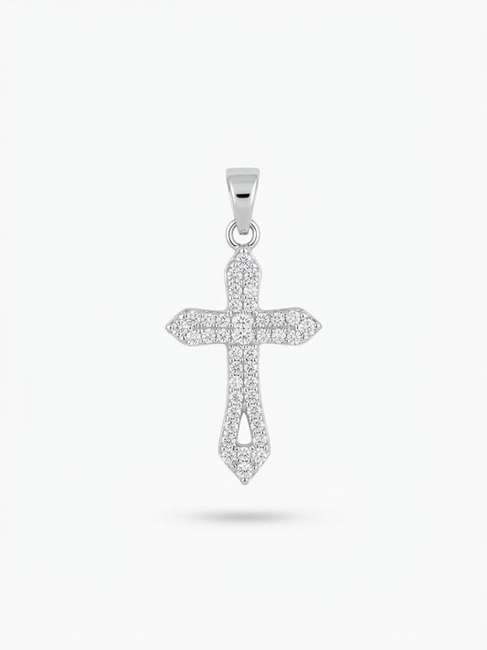 Sterling silver CZ cross pendant
