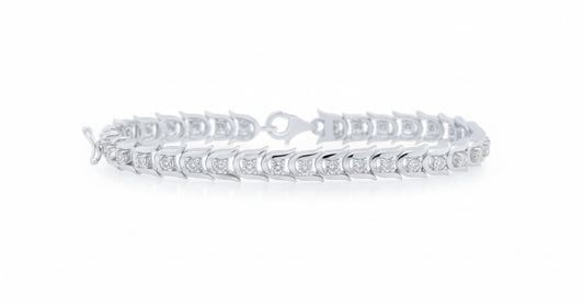 Sterling Silver Diamond Gift Bracelet – 1/10 CTW, 7 Inch