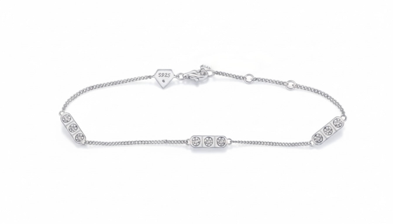 Sterling Silver Diamond Bracelet – 1/10 Carat