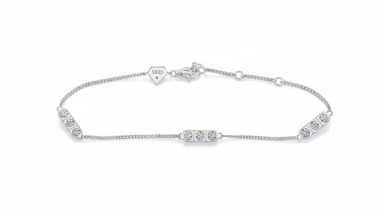 Sterling Silver Diamond Bracelet – 1/10 Carat