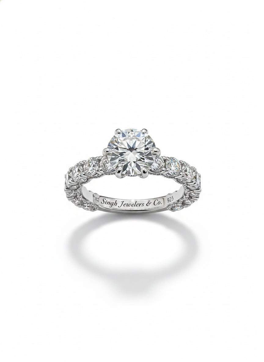 5.27 ct Moissanite Eternity Engagement Ring