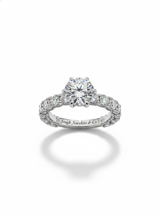 5.27 ct Moissanite Eternity Engagement Ring