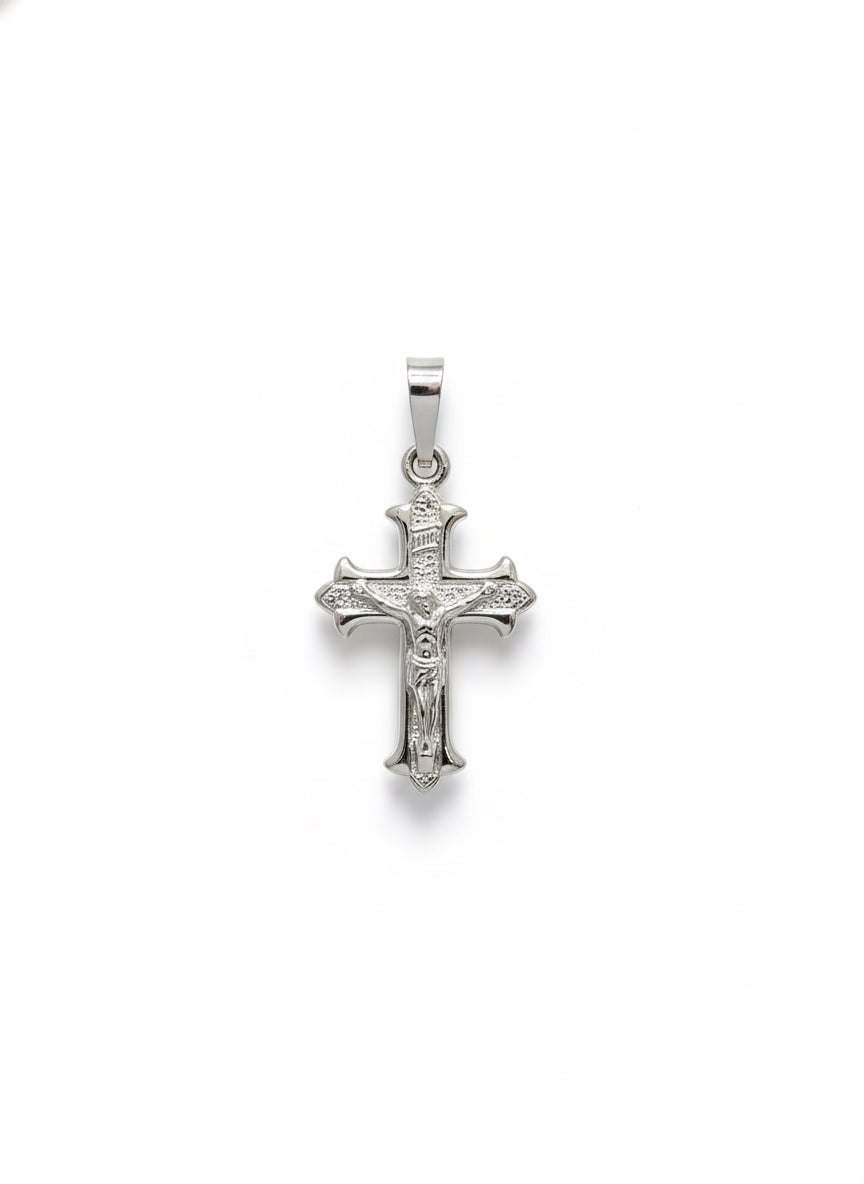 Sterling silver Jesus cross pendant religious faith jewelry