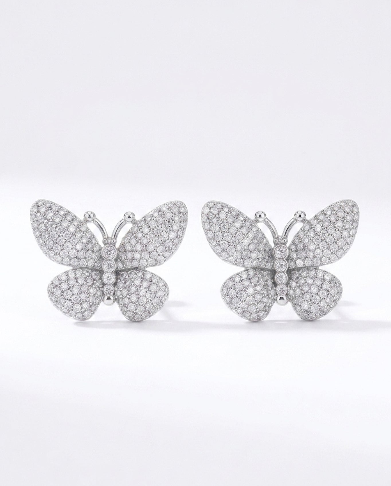 sterling silver moissanite butterfly stud earrings women