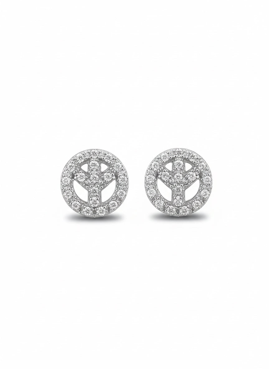 Sterling silver peace symbol earrings