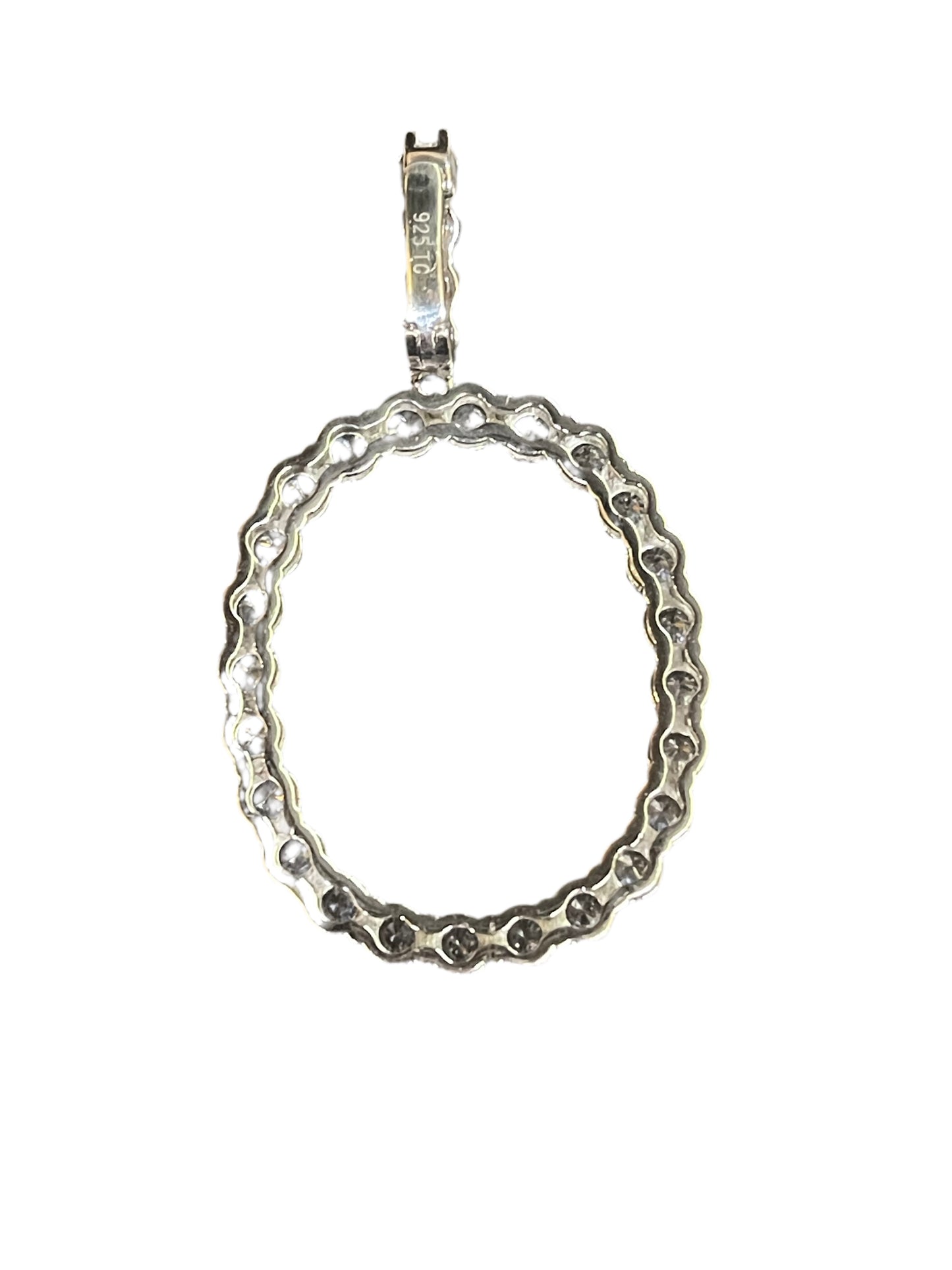 Sterling silver round CZ initial "O" pendant with sparkling cubic zirconia, personalized jewelry gift
