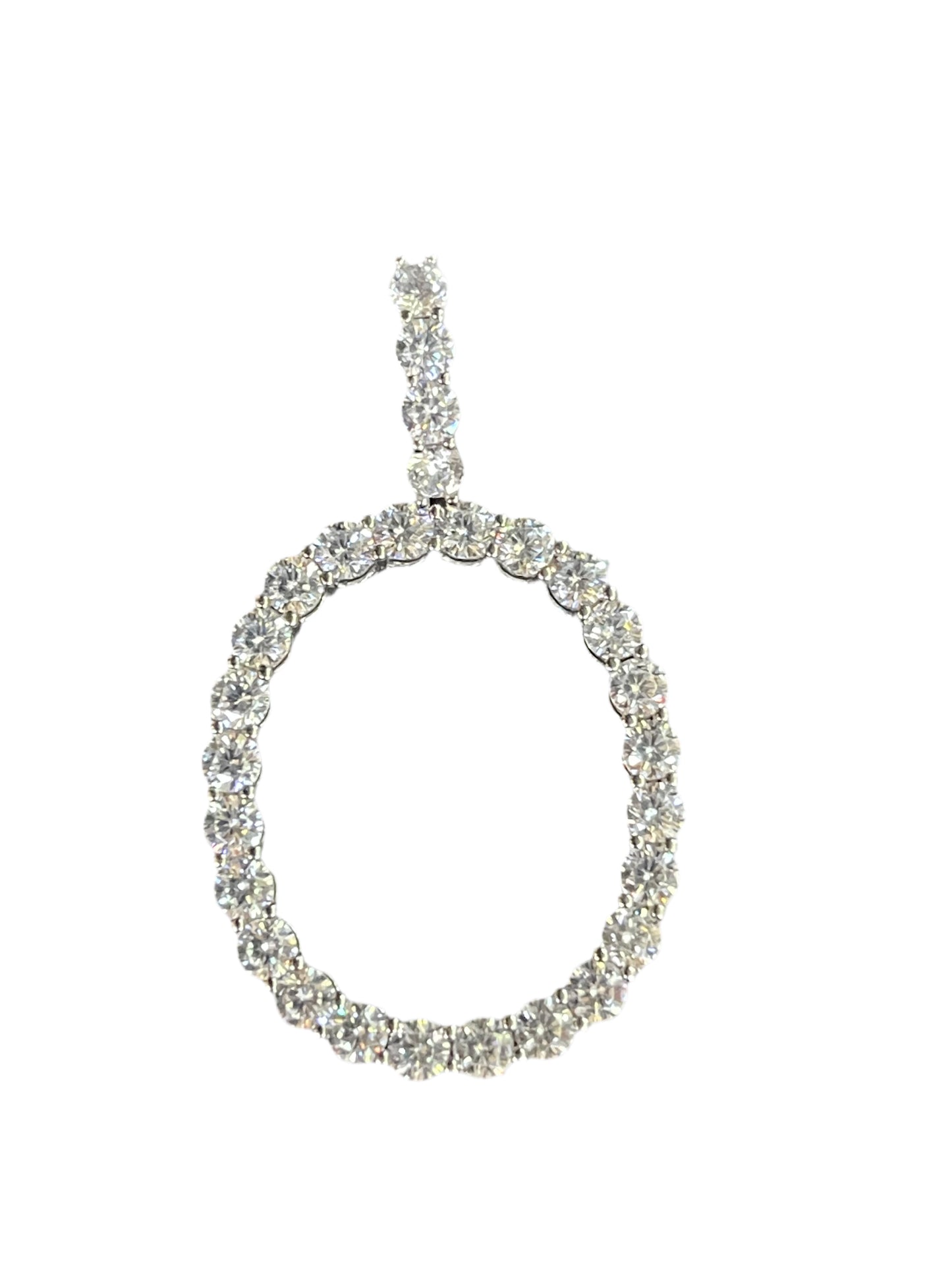 Sterling silver round CZ initial "O" pendant with sparkling cubic zirconia, personalized jewelry gift
