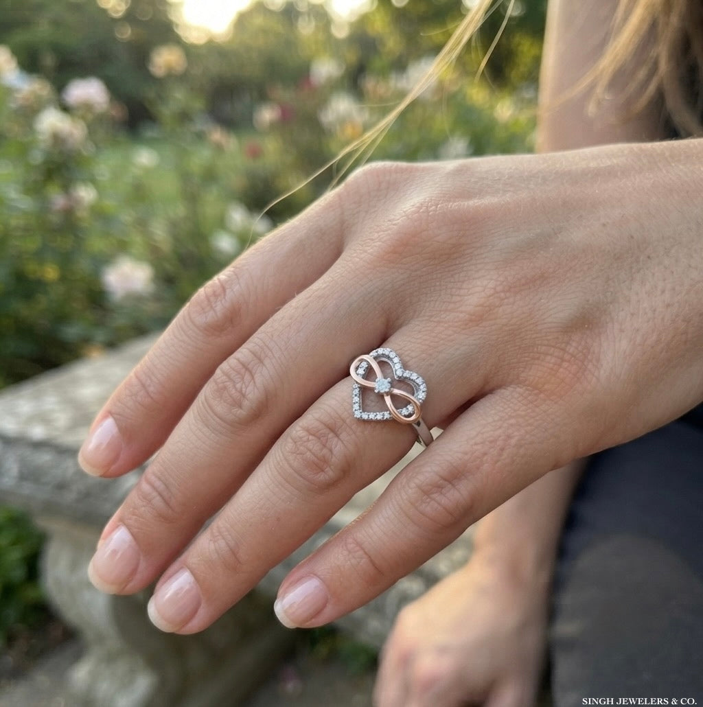 Women's white sapphire infinity ring