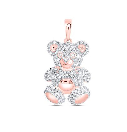 10K gold teddy bear 5/8 Cttw diamond charm.