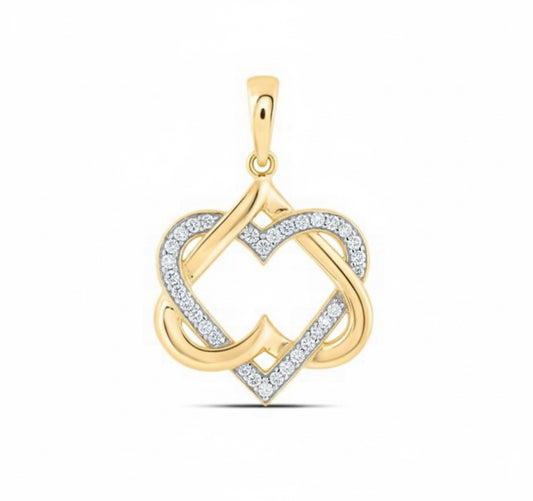 Upside down heart-shaped diamond pendant with 1/6 CTW natural diamonds