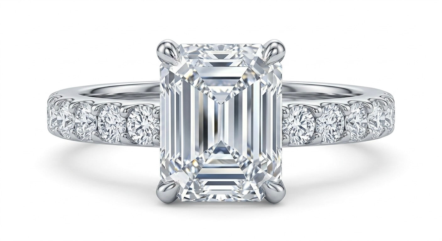 Women's 3.3 CTW moissanite engagement ring in 925 sterling silver size 6