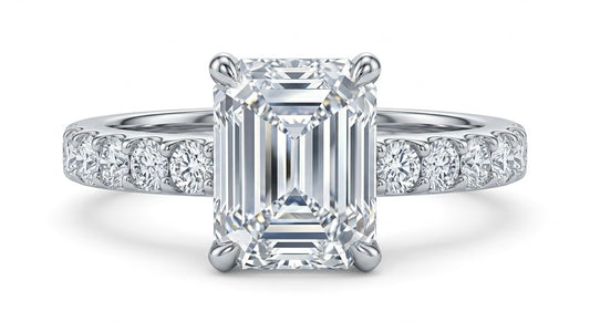 Women's 3.3 CTW moissanite engagement ring in 925 sterling silver size 6