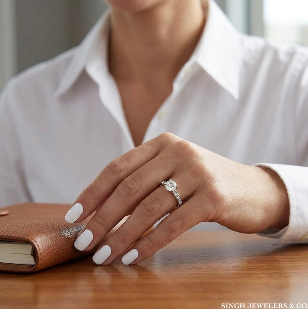 925 sterling silver moissanite ring for women