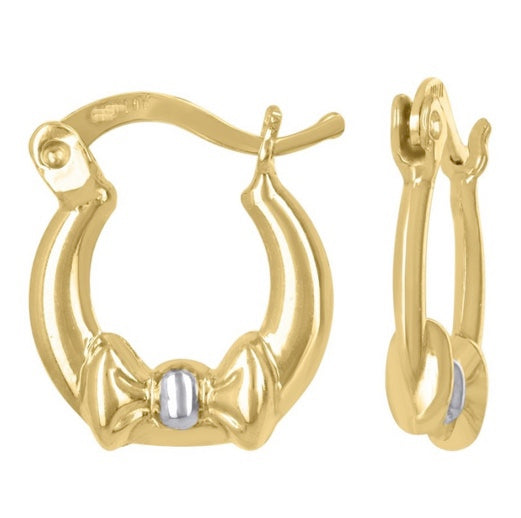 10K Two Tone Bow Hoops