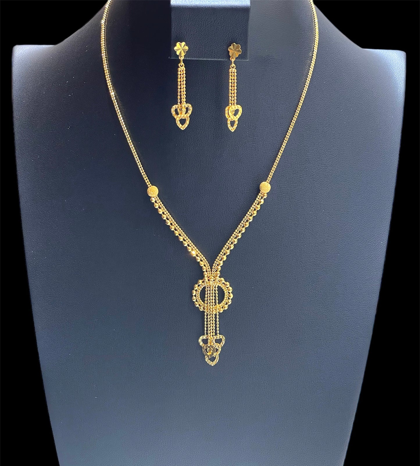 22K Elegant Necklace Earrings Set