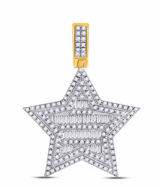 Baguette Diamond Star Charm Pendant