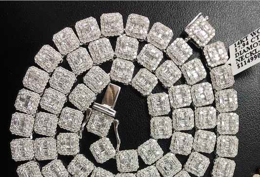 Mens Baguette Diamond Necklace
