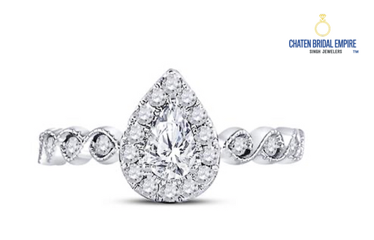 Pear Diamond Solitaire Bridal Engagement Ring