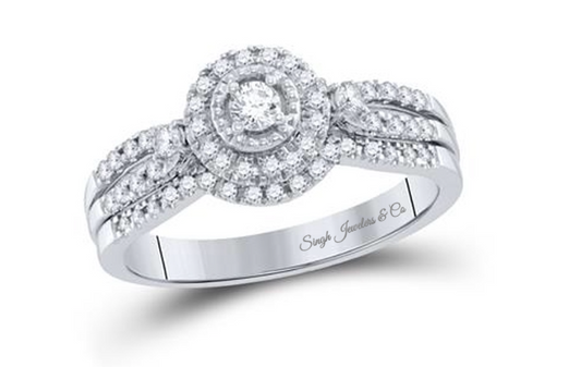 10K Round Diamond Bridal Wedding Ring Set