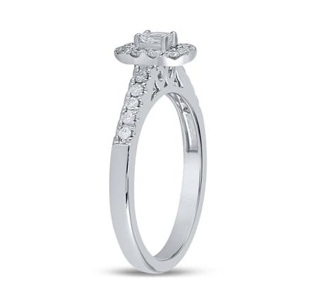 14K Emerald Cut Diamond Engagement Ring