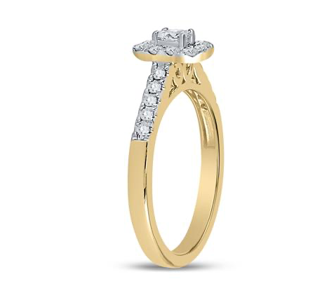 14K Emerald Cut Diamond Engagement Ring