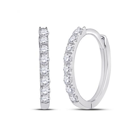 10K Diamond Hoop Earrings