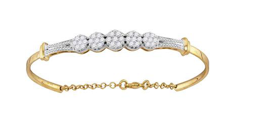 10K Diamond Promise Bangle Bracelet