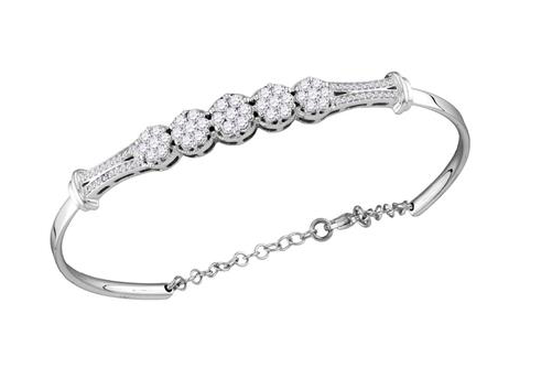 10K Diamond Promise Bangle Bracelet