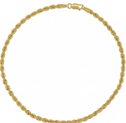 10kt-Gold Solid Rope Chain 3mm