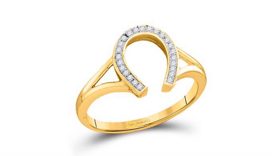 10K Diamond Lucky Horseshoe Ring