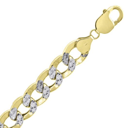 10kt - Gold Hollow Pave Cuban Chain 9.3mm
