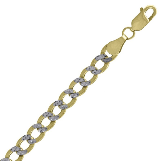 10kt-Gold Hollow Pave Cuban Chain 5mm