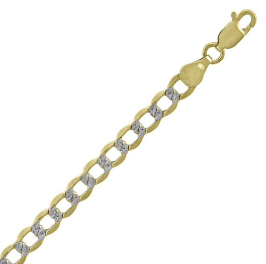 10kt - Gold Hollow Pave Chain 4.5mm