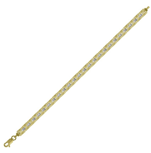 10kt Two-Tone H Link Bracelet