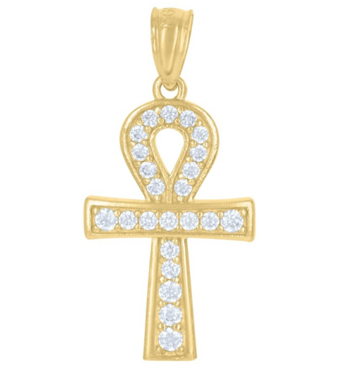 10kt Egyptian Ankh Cross Religious Charm Pendant