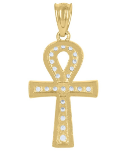 10kt Egyptian Ankh Cross Religious Charm Pendant