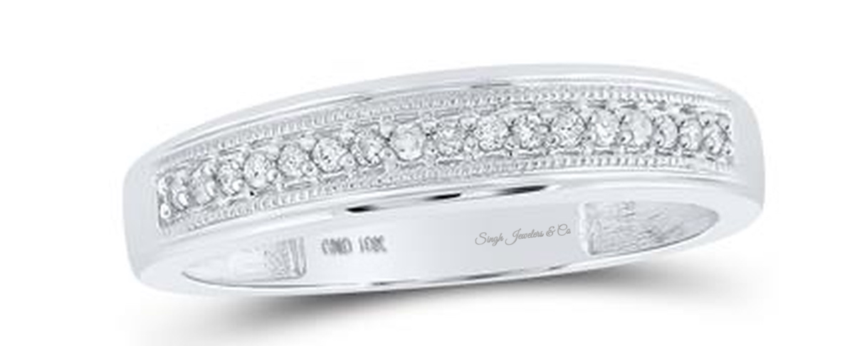 10K Round Diamond Matching Wedding Ring Set