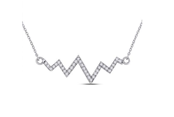 10K Diamond Heartbeat Necklace