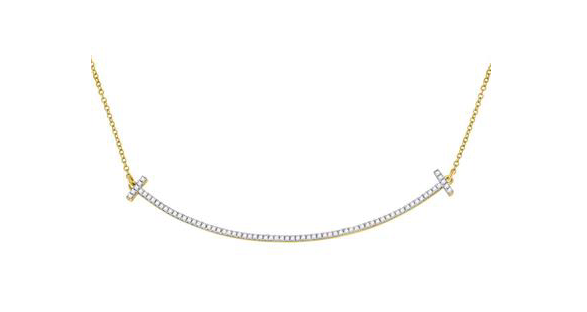 10K Curved Bar Necklace