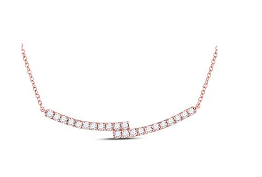 14K Curved Bypass Bar Necklace