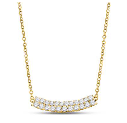 14K Double Row Diamond Necklace