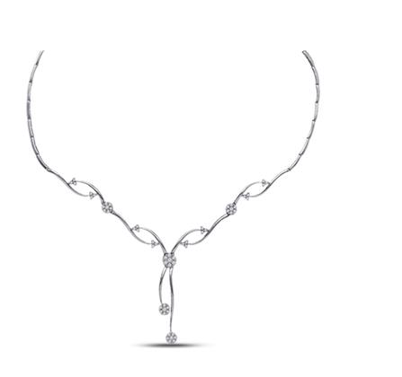 14K Y-Shape Diamond Necklace